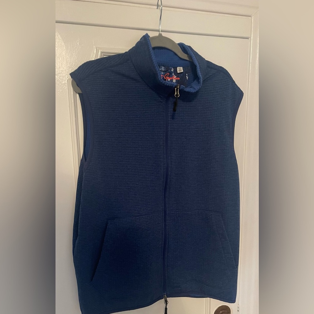 Robert Graham Textured Blue Zip Vest